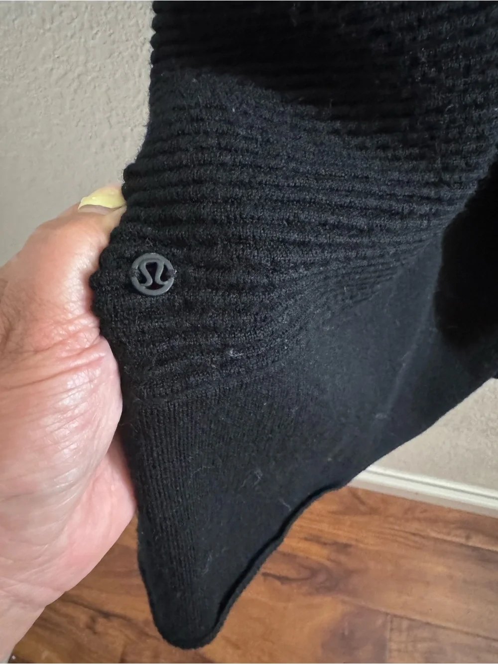 Lululemon Sit in Lori’s Wrap II Black Merino Wool Cardigan Sweater